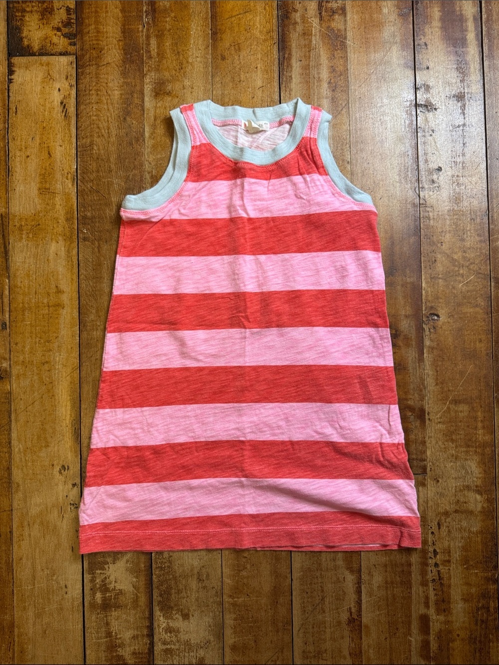 Crewcuts Sleeveless Pink Red Striped Tank Dress size 5 cotton summer beach